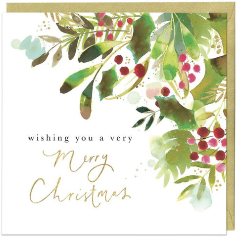 Mistletoe and Merry Christmas Christmas Card