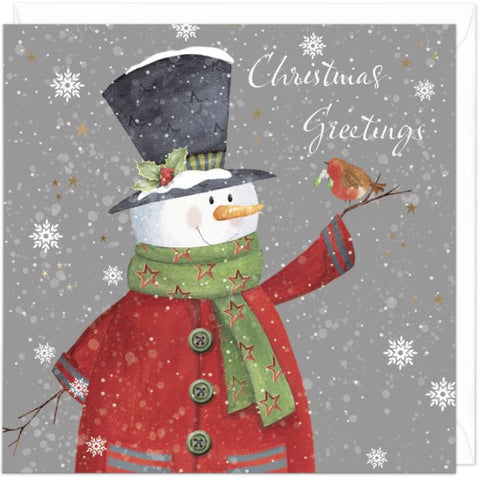 Snowman and Friend Christmas Card