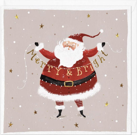 Santa Garland Christmas Card
