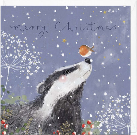 Badger and Robin Christmas Card