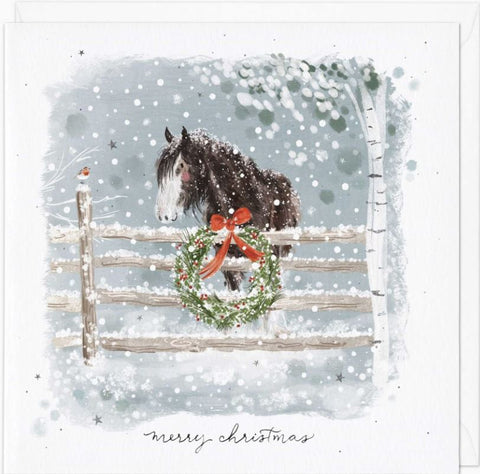 Horse and Wreath Christmas Card