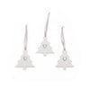 Angel Ceramics Set of Three Matt Trees with Silver Hearts Hanging Decorations