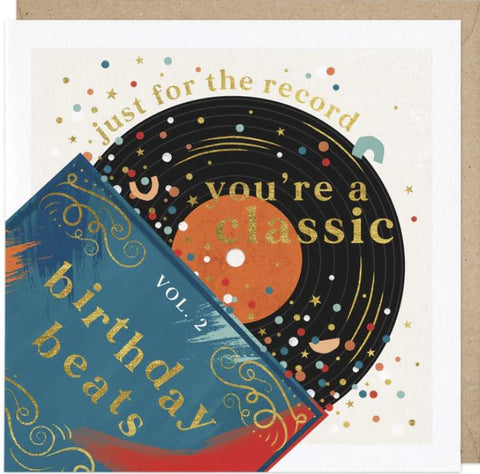 Record Male Birthday Greeting Card from Whistlefish