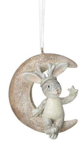 Heaven Sends Bunnies in Crescent Moon with Antler hat
