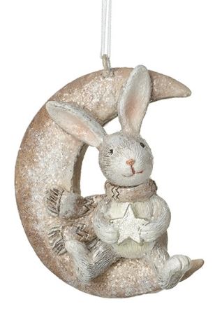 Heaven Sends Bunnies in Crescent Moon with Scarf
