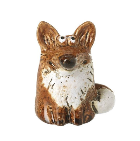 Heaven Sends Small Sitting  Reactive Amber Stone Fox with String Legs