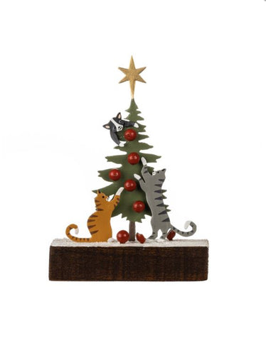 Shoeless Joe Cats Dressing the Tree Christmas Decoration