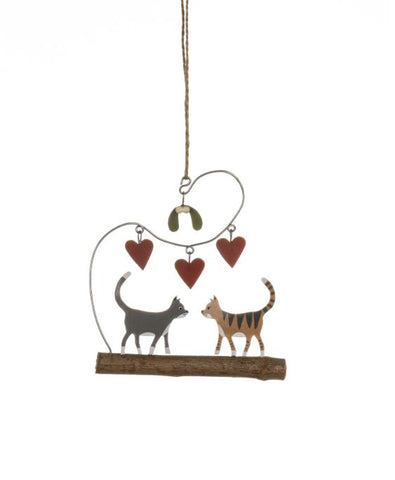 Shoeless Joe Cats on a Stick Hanging Christmas Decoration