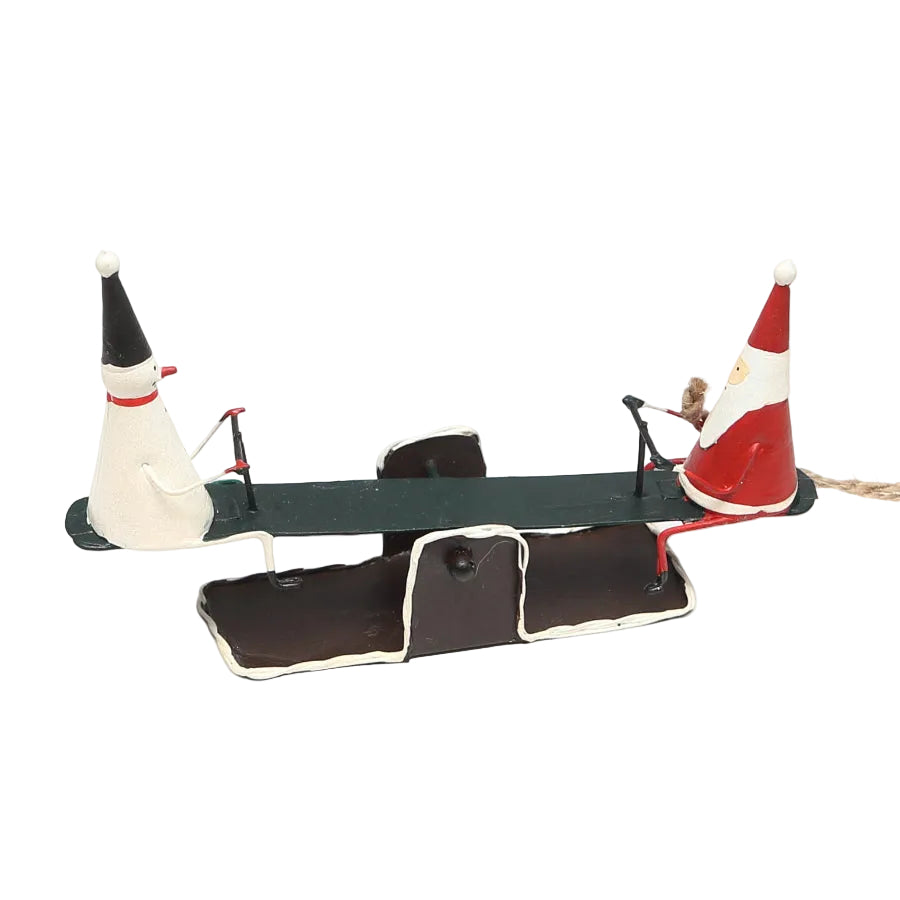 Shoeless Joe Mini Ski Snowman - Novelty Hanging Christmas Tree Decoration