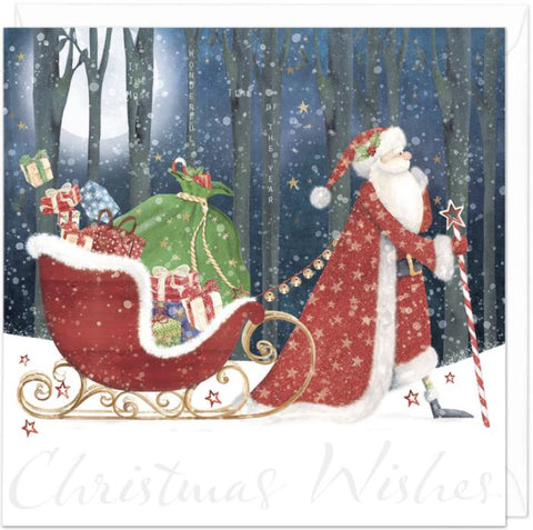 Santa and Sleigh Christmas Card