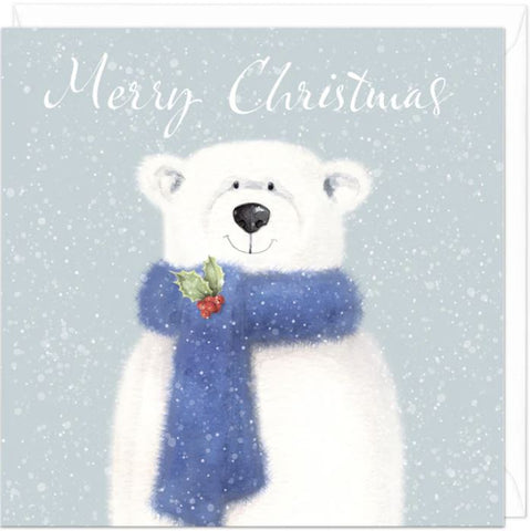 Bear in a Blue Scarf Christmas Card from Whistlefish