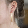 Pom Gold Plated Elegant Scratched Drop Earrings