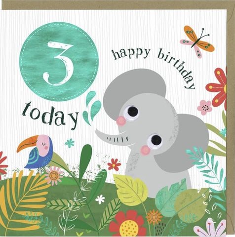 3 Today Happy Birthday Greetings Card
