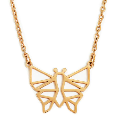 Annie Oak Butterfly Geometric Necklace