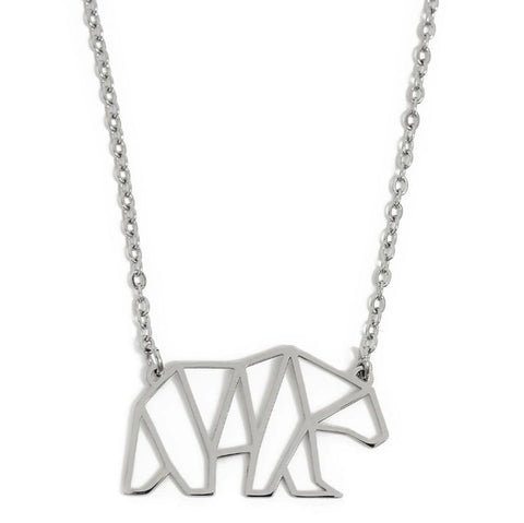 Annie Oak Polar Bear Geometric Necklace
