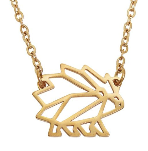Annie Oak Hedgehog Geometric Necklace in Rose Gold
