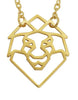 Annie Oak Lion Geometric Necklace in Gold