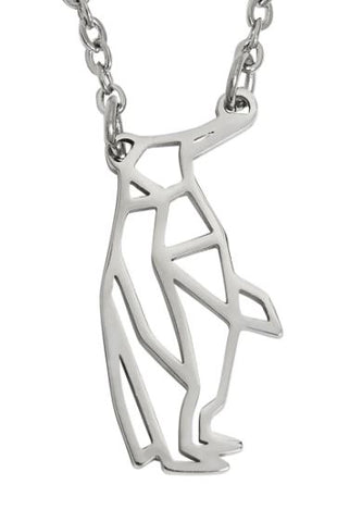 Annie Oak Penguin Geometric Necklace Silver