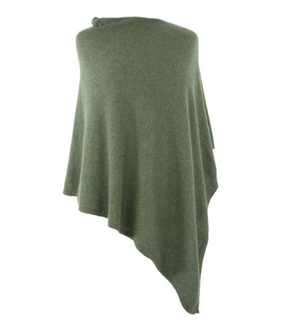 Italian Wool/Cashmere Forest Green Poncho from Cadenza