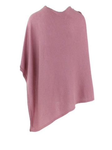 Italian Wool/Cashmere Rose Pink Poncho from Cadenza 2