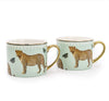 Set of 2 Leopard Pale Green Straight Sided Mugs from Candlelight