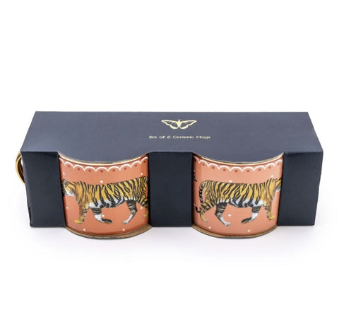 Set of 2 Tiger Peach Straight Sided Mugs from Candlelight Boxed