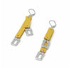 Sobo Double Yellow Leather and Small Ring Feature Earrings