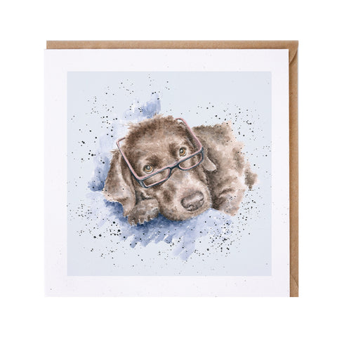 Brown Labrador with Glasses Greeting Card from Wrendale