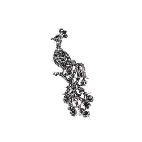 Sparkling Crystal Peacock Brooch
