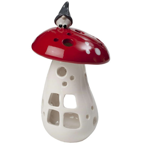 Gnome on Mushroom Lantern from Naasgransgarden