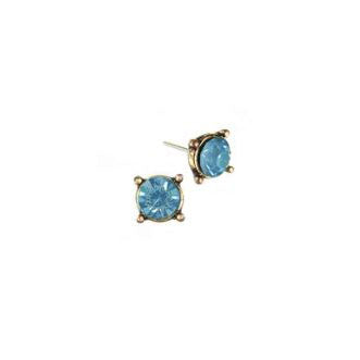 Hot Tomato Classic Crystal Studs Gold/Teal Earrings