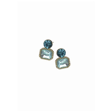 Hot Tomato Double Act Stud Earrings in  Azure and Turquoise