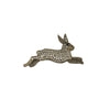 Hot Tomato Leaping Hare Brooch in Antique Gold and Clear Crystals