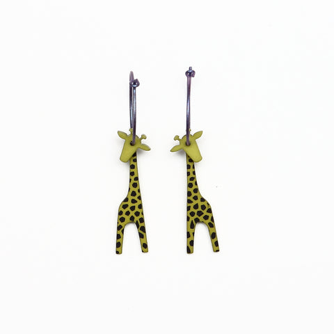 Lene Lundberg K-Form Chartreuse Giraffe Earrings
