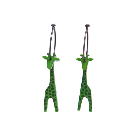 Lene Lundberg K Form Green Giraffe Earrings