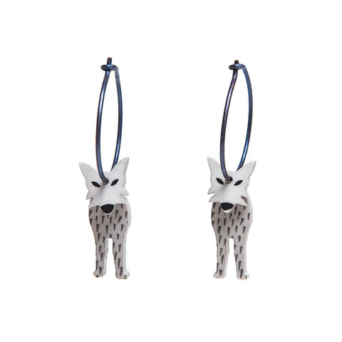 Lene Lundberg K Form Grey Wolf Earrings