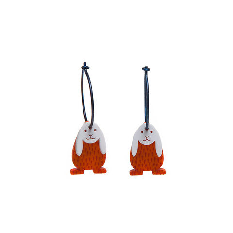 Lene Lundberg K Form Orange Bunny Earrings
