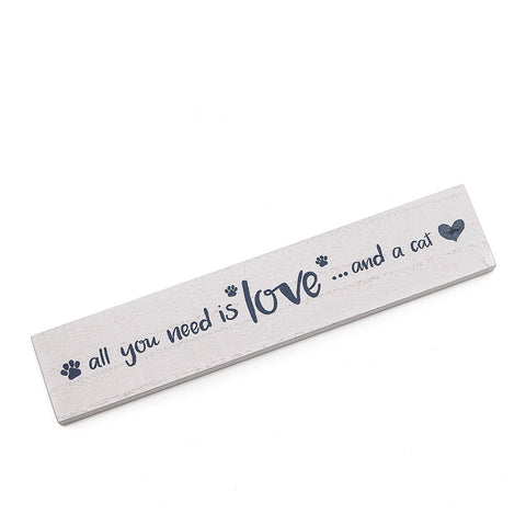Shruti Mini Wooden 'All You Need is Love......and a Cat ' Sign