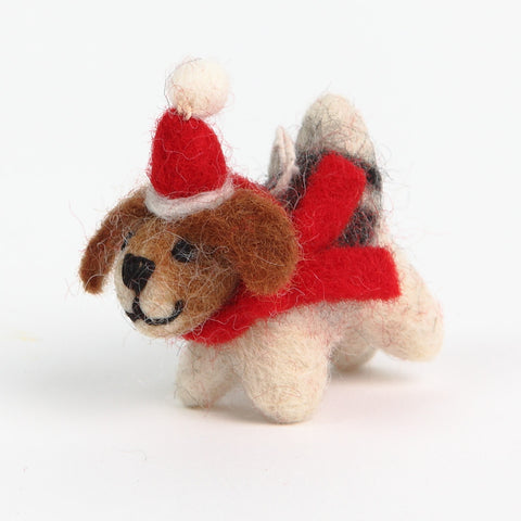 Amica Fair Trade Mini Felt Christmas Dog