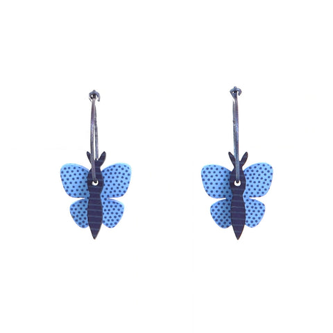 Lene Lundberg K-Form Blue Butterfly Earrings