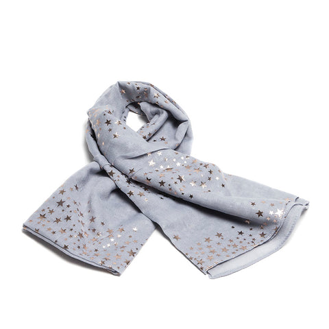 Silver Scarf with Rose Gold Galaxy Design