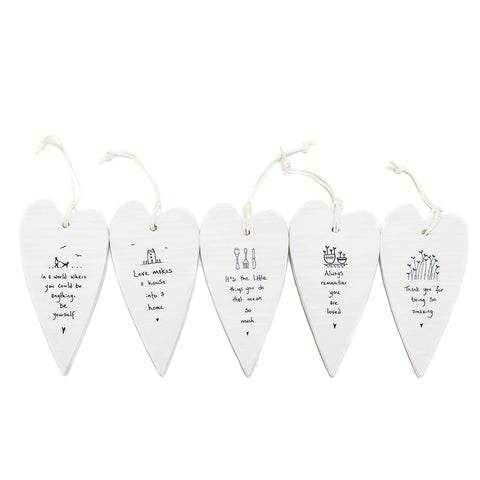East of India Ceramic Elegant Hearts with Sentiments (5)