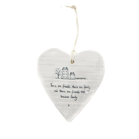 East of India Round Ceramic Heart - There are friends 
