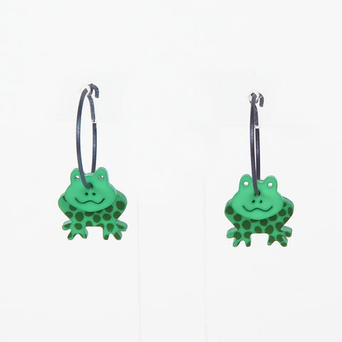 Lene Lundberg K-Form Green Frog Earrings
