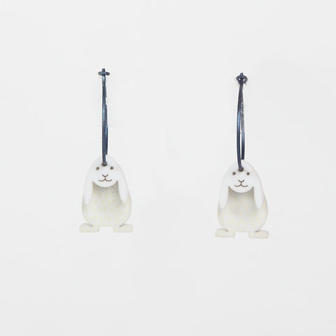 Lene Lundberg K-Form White Rabbit Earrings