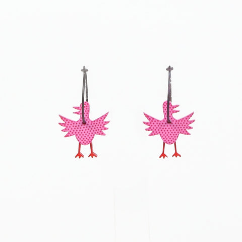 Lene Lundberg K-Form Pink  Duck Earrings