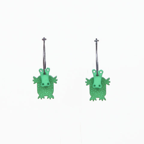 Lene Lundberg K-Form Green Crocodile Earrings