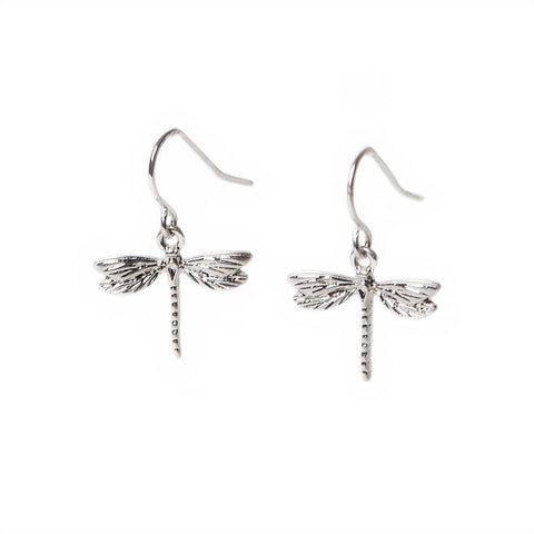 Gracee Silver Dragonfly Hook Earrings