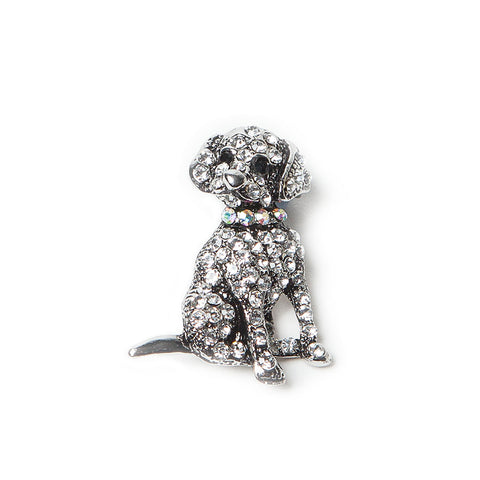 Sparkling Diamante Dog Brooch