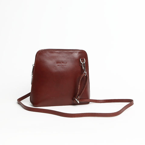 Genuine Leather Small Shoulder Bag Tan